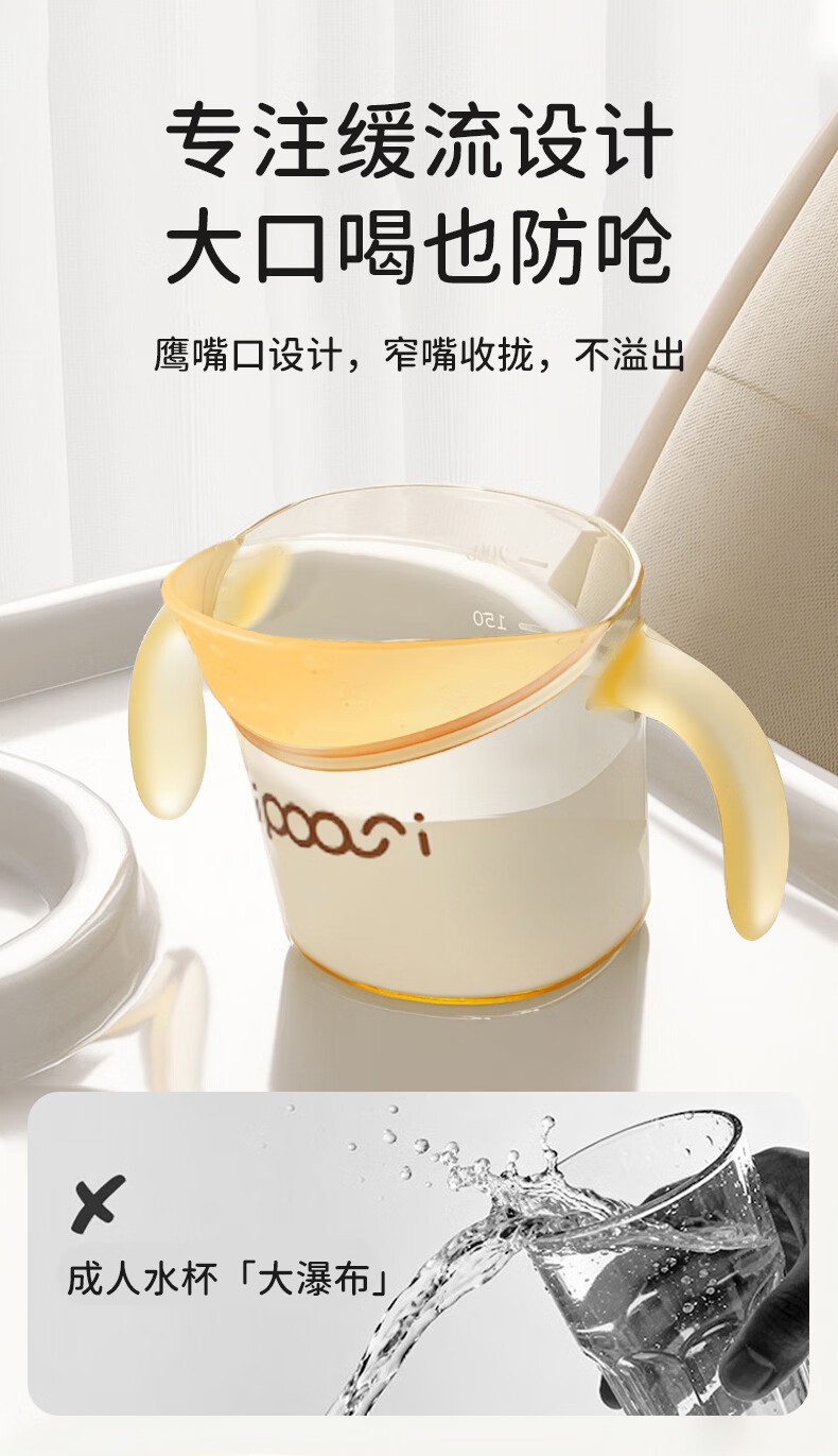 Ipoosi Open-mouth Baby Cup PPSU Sippy Cup for 6+ Months, Durable Toddler Drinking Cup, Anti-fall Children's Water Cup 5
