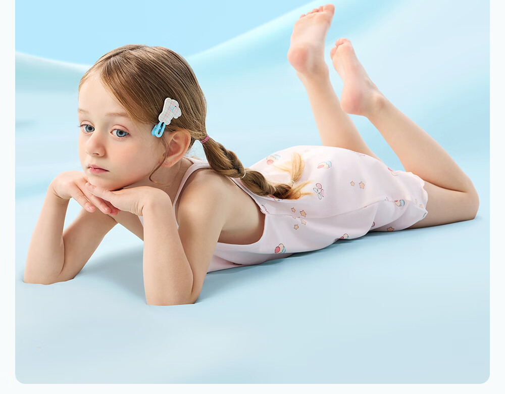 Betis Girls' Pajamas 2026 New Summer Thin Breathable Cool Strap Children's Homewear Base Dress 27