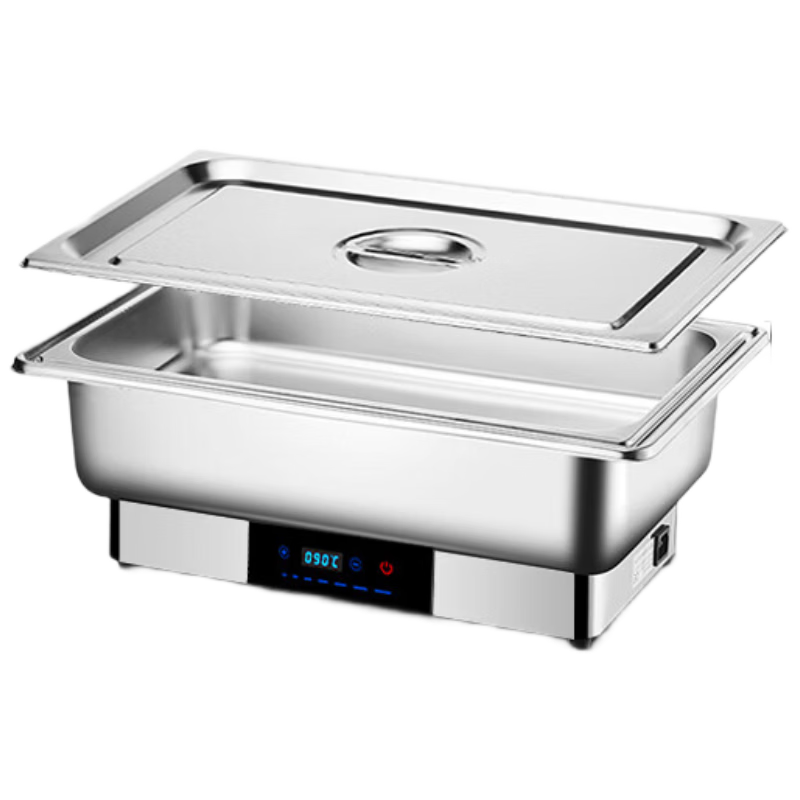 Kitchen Buffet Stainless Steel Electric Heated Food Warmer with Digital Temperature Control, Single Compartment 9L with Independent Lid