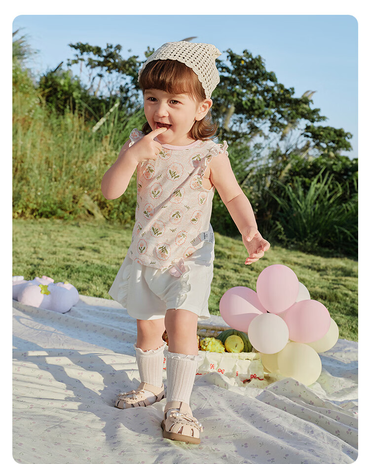 BALABALA Baby Vest, Infant Top, 2026 New Summer Two-Piece Set, Breathable Comfortable Sweat-Absorbing T-Shirt, Pure Cotton Cute Desig 13