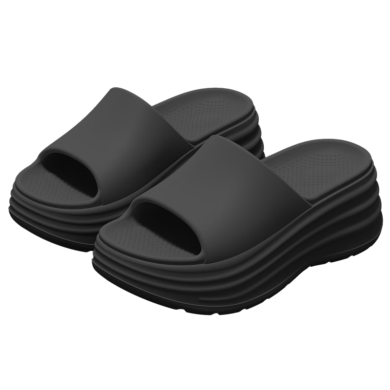 She Enjoy Thick Sole Height Increasing Slippers Women's Summer High Heel Outdoor Home EVA Sandals