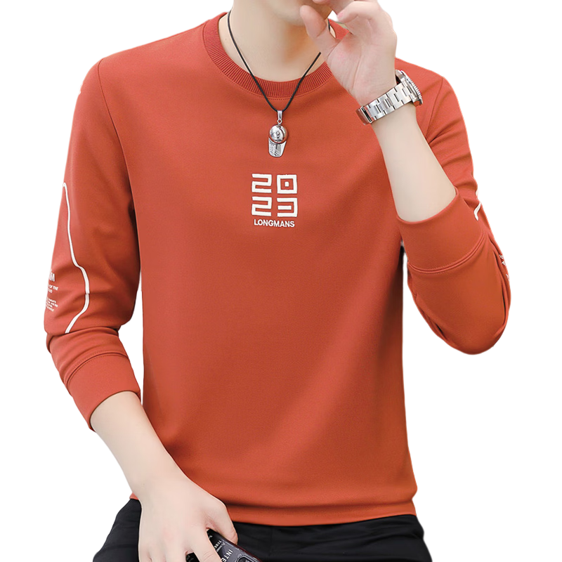 PLAYBOY Sweatshirt, Men's Spring Jacket, Trendy Round Neck Long-Sleeve T-Shirt, Casual Loose Top for Me