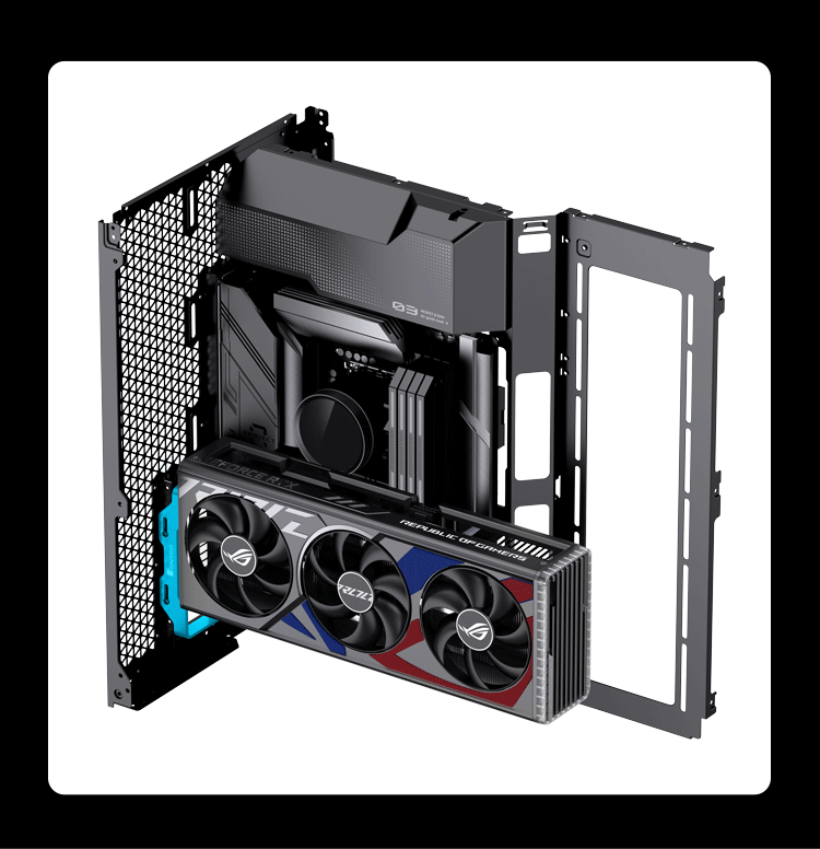 JONSBO A50 Gray PCIe 5.0 Aluminum Vertical GPU Mount Bracket (GPU Extension Cable/High-Speed Transmission/Supports GPU Length up to 365MM/Anti-Interference) 5