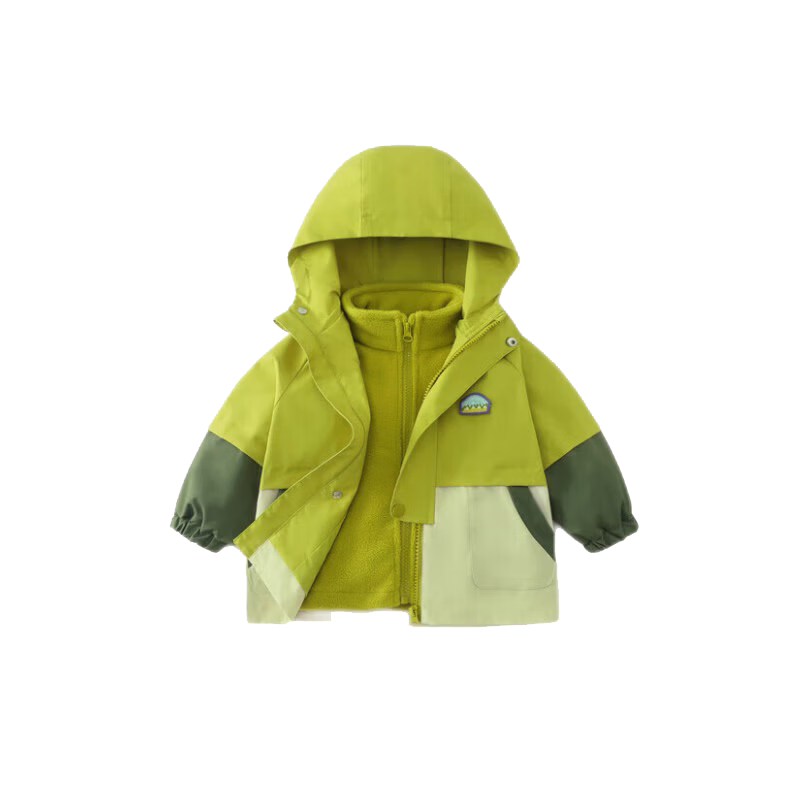 Ciciibear Children's Windbreaker Jacket, Boys' Three-In Autumn Clothing, Baby Fall/winter Fleece Top