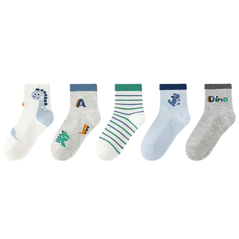 Six Finger Mouse Boys' Children's Socks Baby Spring Summer Mesh Thin Breathable Sports Mid-Calf Cotton Socks for Boys and Kids