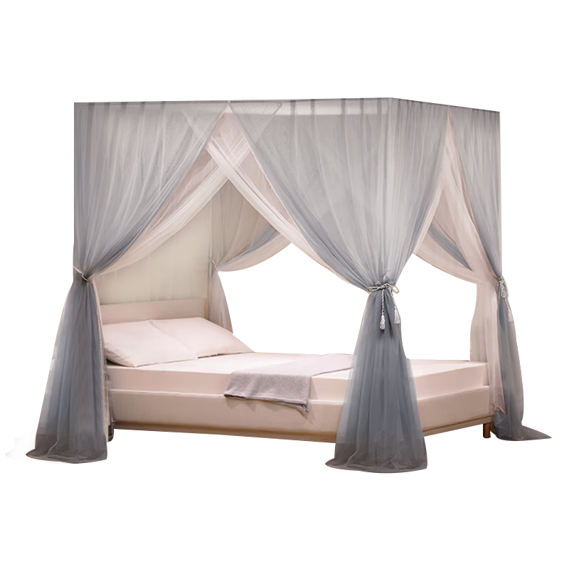 La Torretta Luxury Double-Layer Floor Mosquito Net, Width 1.8 × Length 2.2m - Ink Gray