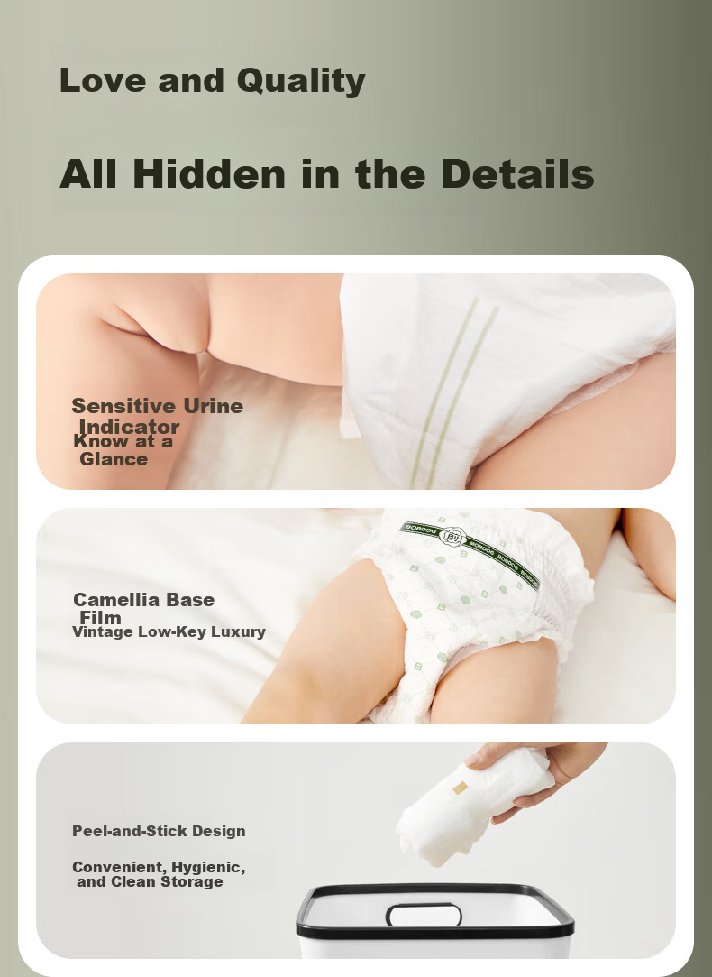 BOBDOG White Camellia Trial Pack L4 Diapers (8.5-11.5kg) Baby Newborn Lightweight Breathable Diapers 5