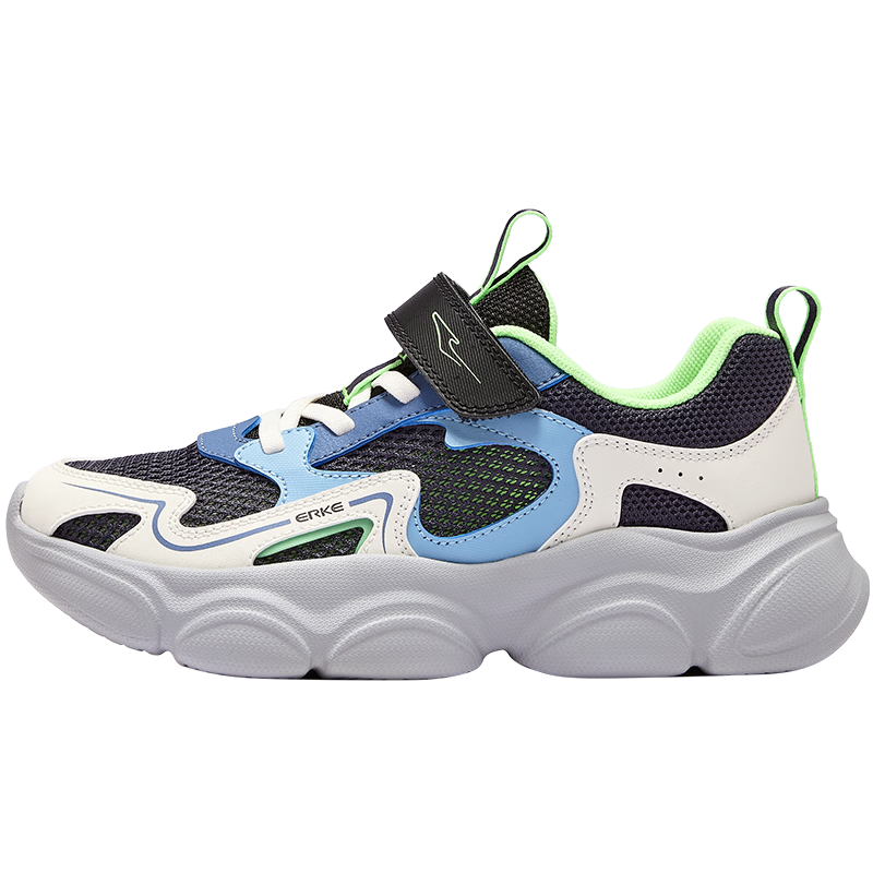 ERKE Kids Summer Casual Shoes Breathable Lightweight Sports Shoes for Boys and Girls Ink Navy/Microcrystal White Size 28