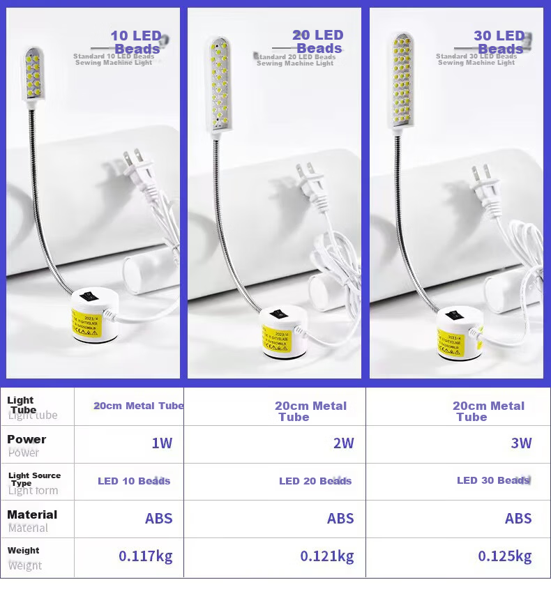 Guan'an LED Sewing Machine Workbench Lamp Portable Magnetic 10 LED Beads 4