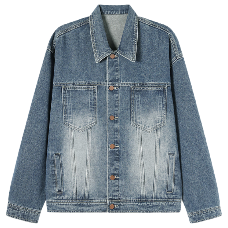 TonLion 2026 Spring New Men's Denim Jacket Basic Simple Fashion Versatile Vintage American Retro Style