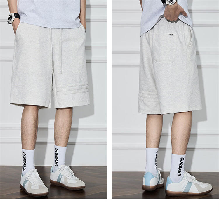 MARK FAIRWHALE Men's Summer Trendy American High Street Vintage Loose Straight Casual Sports Shorts 6