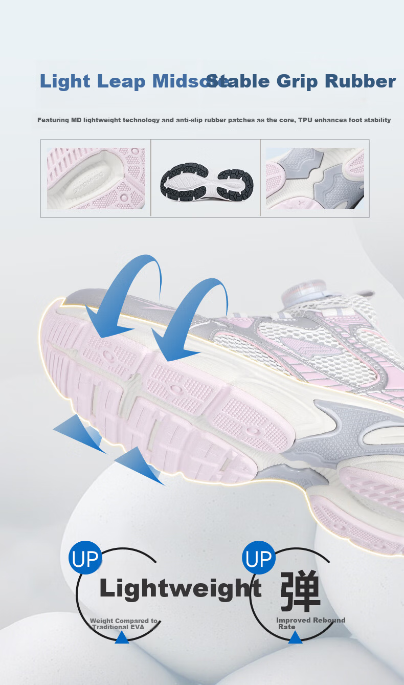 DR·KONG Spring Sports Shoes for Girls with No-Tie Button 2C10B1022BW Beige/Silver/Pink Size 37 5