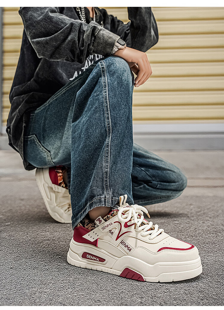Senma Men's Shoes 2026 New Summer Casual Sneakers Youth Thick Sole Height Increasing Leather Sports Shoes 15