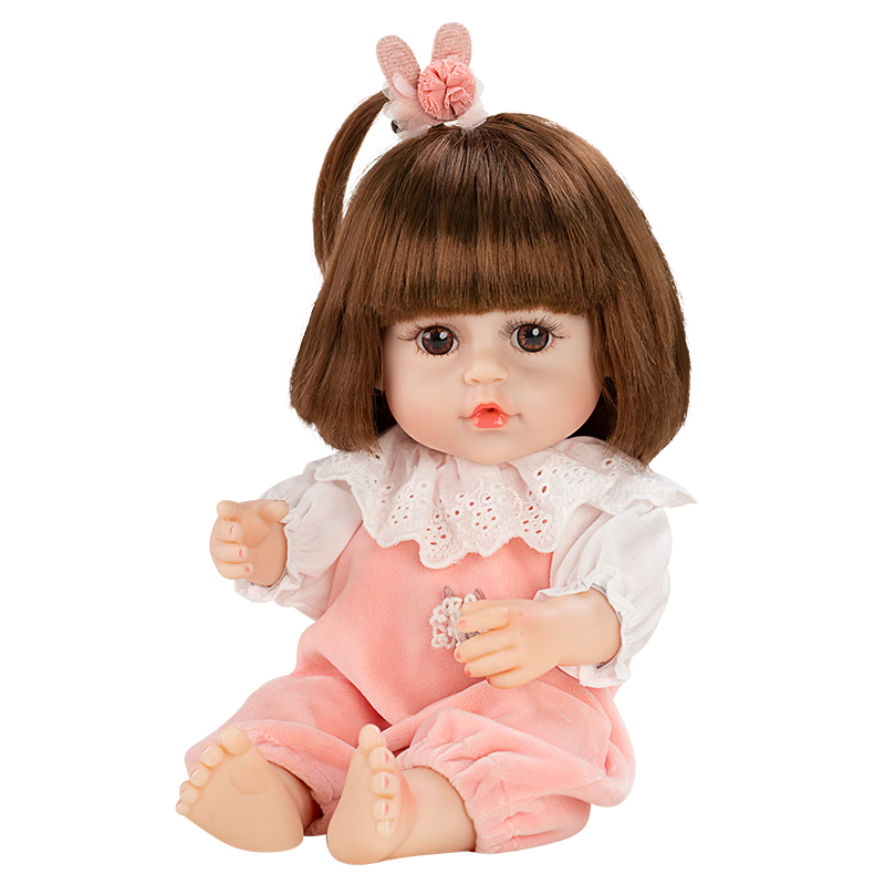 Annagongzhu Realistic Doll, Baby Soft Rubber Reborn Girl Toy, Soft Silicone Talking Doll, Comforting Washable Doll
