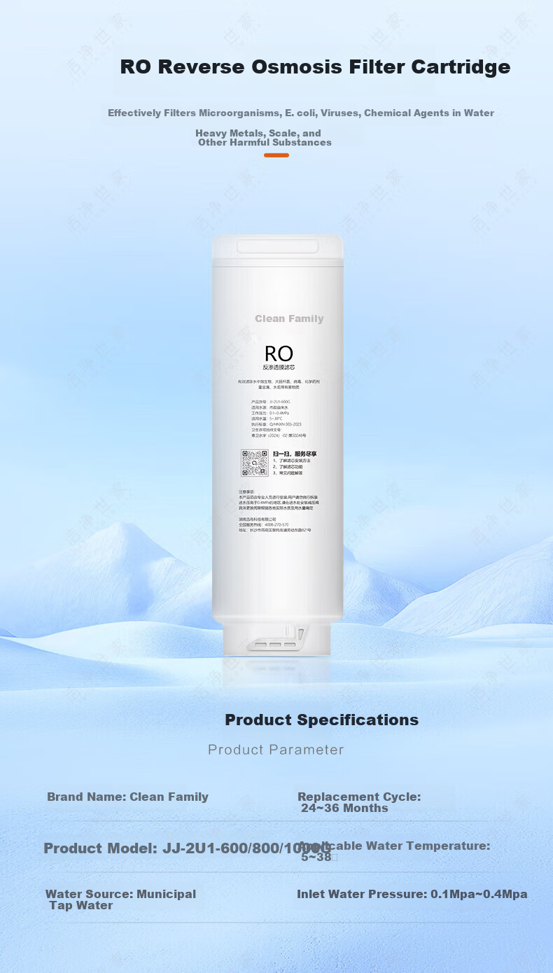 Clean Family Compatible Haier Water Purifier Filter Cartridge HRO6H99-2U1/6H11-2U1/CRO600-DCU1/DA1U1/DEU1/HC7U1/HRO6H01-HU1 RO600G Filter Cartridge 7