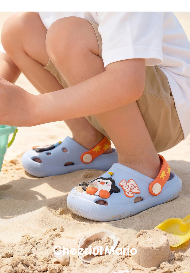 Cheerful Mario Girls Baby Clog Shoes Children's Princess Sandals Summer Soft Sole Breathable 1-3 Years Toddler Boys Cool Slippers 18