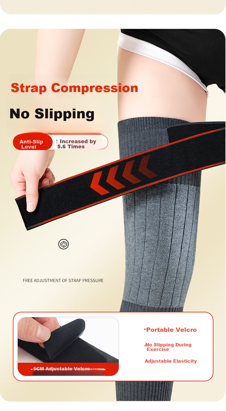 Langsha Cashmere Knee Warmers Thickened Fleece Knee Support Cold Protection Leg Sleeves for Men and Women, Autumn Winter, Middle-aged and Elderly 6