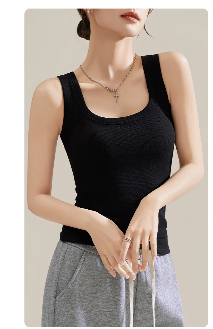 GUJIN Women's Spring Summer Camisole Vest Slim Fit Seamless Anti-Exposure Innerwear Top 6