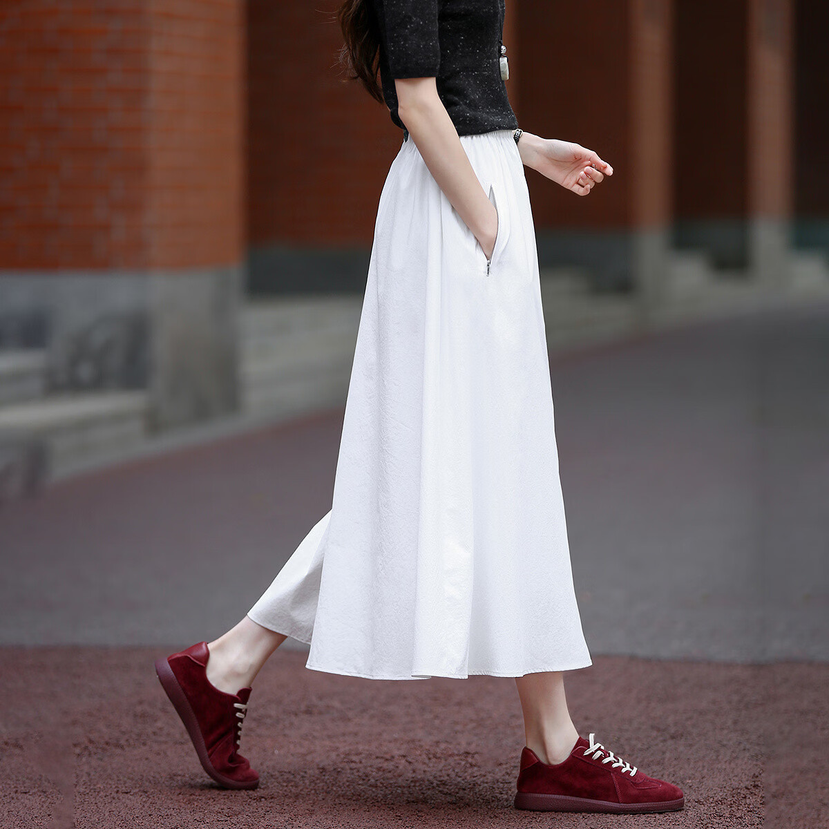 Demana [UV Protection UPF50+] Spring Ice Silk Lazy Style Elastic Waist A-Line Women's Skirt