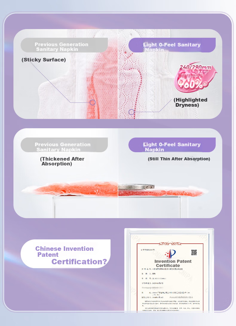 Beishute Light 0 Sensation Disinfection Grade Lactic Acid Antibacterial Breathable Night Sanitary Pads 420mm 4pcs*6 Packs 24pcs Self-operated Menstrual Pads 6