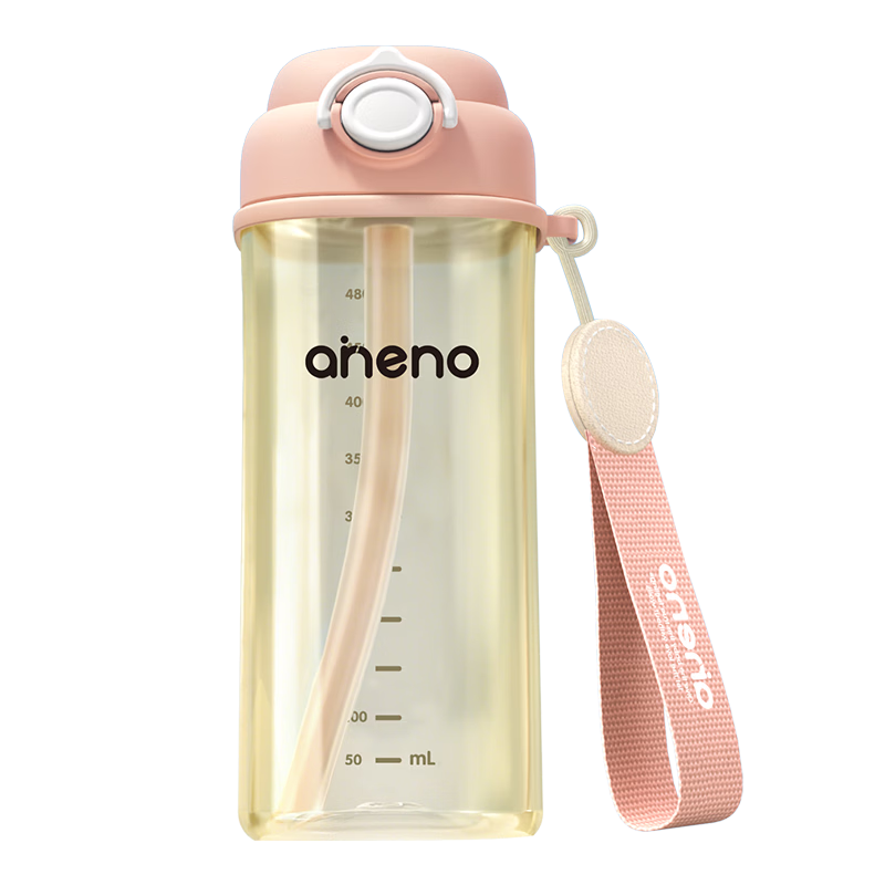 Ennino Maternity Glucose Tolerance Scale Water Bottle PPSU Straw Direct Drinking Cup for Pregnant Women and Adults 480ML Pani Skin