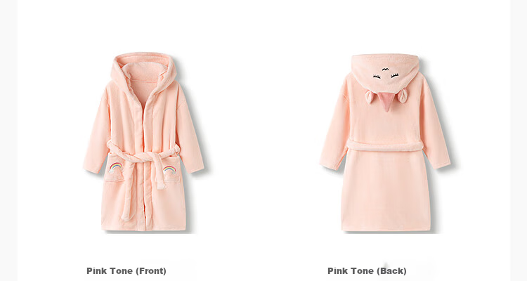 Balabala BalaOne Kids Hooded Bathrobe Cartoon Milk Velvet Home Bath Towel for Boys and Girls 208925191201 7