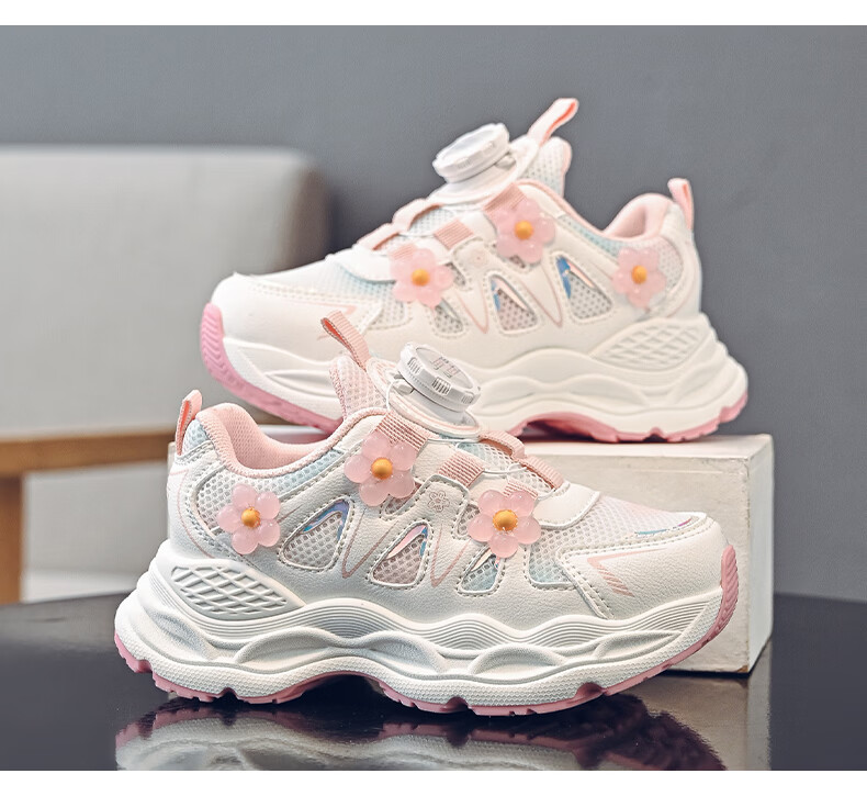 Jeanswest Kids Girls Lightweight Sports Shoes Casual Dad Sneakers Children's Running Shoes D1A086 White/Purple Size 27 6