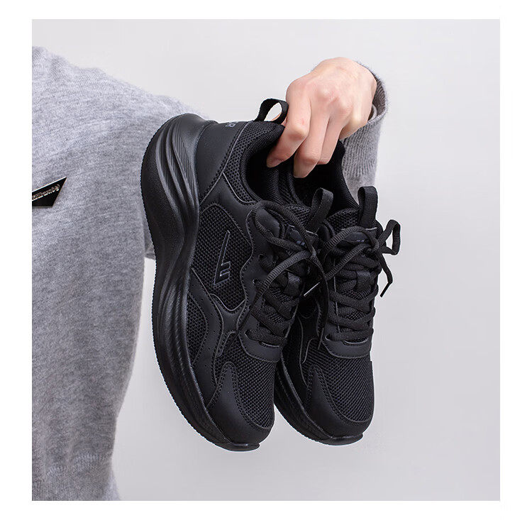 Warrior Sports Shoes Unisex Couple Spring Autumn Mesh Breathable Comfortable Casual Dad Shoes Black Size 40 14