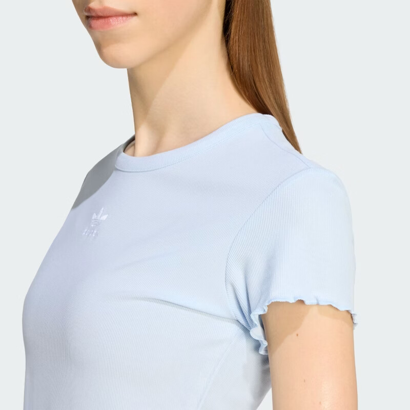 Adidas Originals Women's ESS BABY SS T-Shirt KE1108 Crystal Blue XS 5