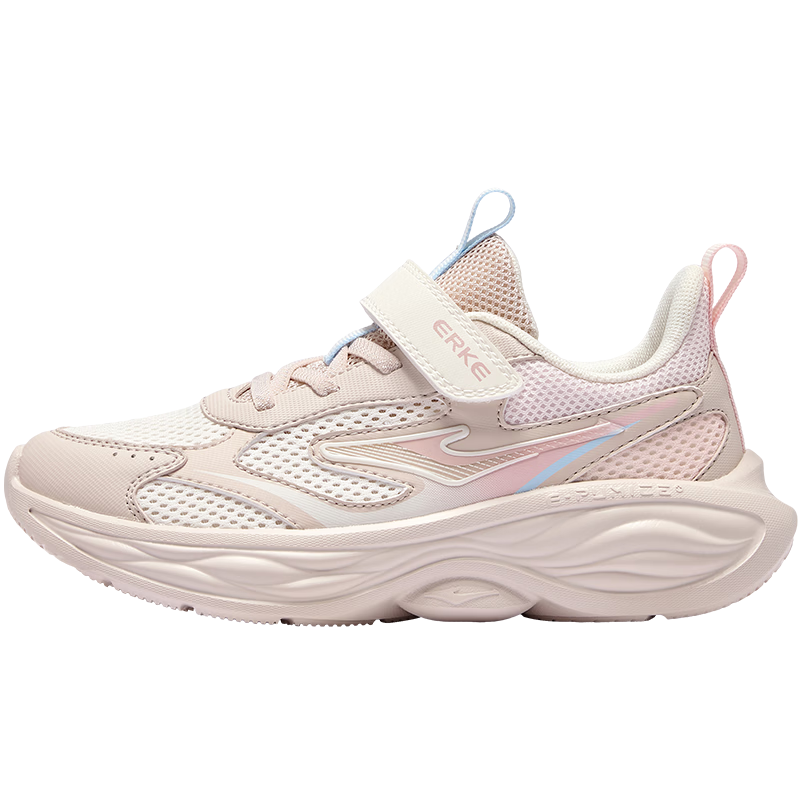 ERKE Kids Summer Mesh Sports Shoes Breathable Running Shoes for Boys and Girls Microcrystalline White/Pink Gray/Light Gauze Pink Size 35