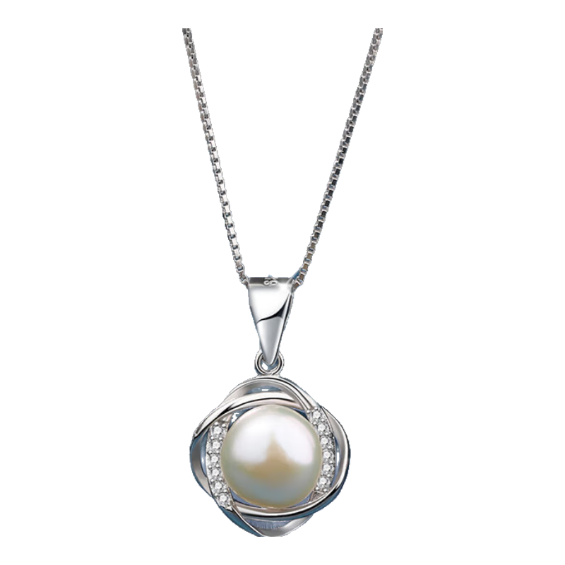 MANHE S925 Silver Freshwater Pearl Necklace for Women, 2026 New Light Luxury High-End Birthday Gift for Mom Or Girlfriend