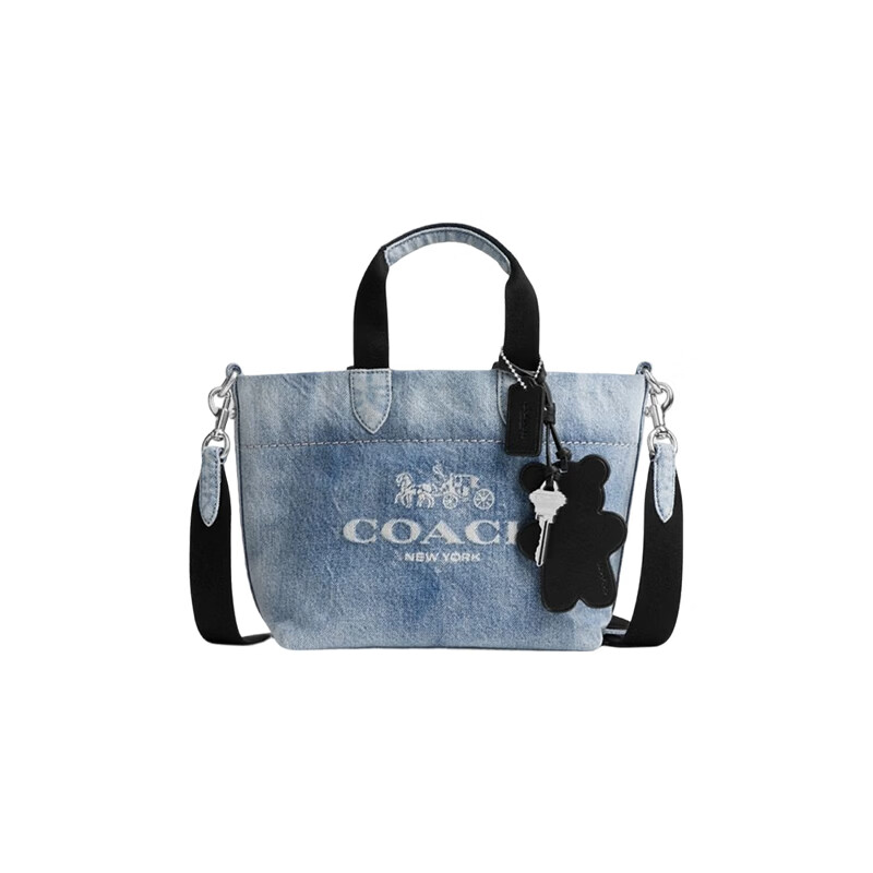 COACH Women's TOUR Vintage Denim Mini Tote Bag Light Indigo CEB33 - Brand Direct Supply