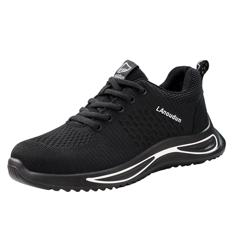 BlueOwl Shield Men's Summer Breathable Anti-Smash Steel Toe Anti-Puncture Soft Sole Durable Worksite Safety Shoes DL9202N Size 41