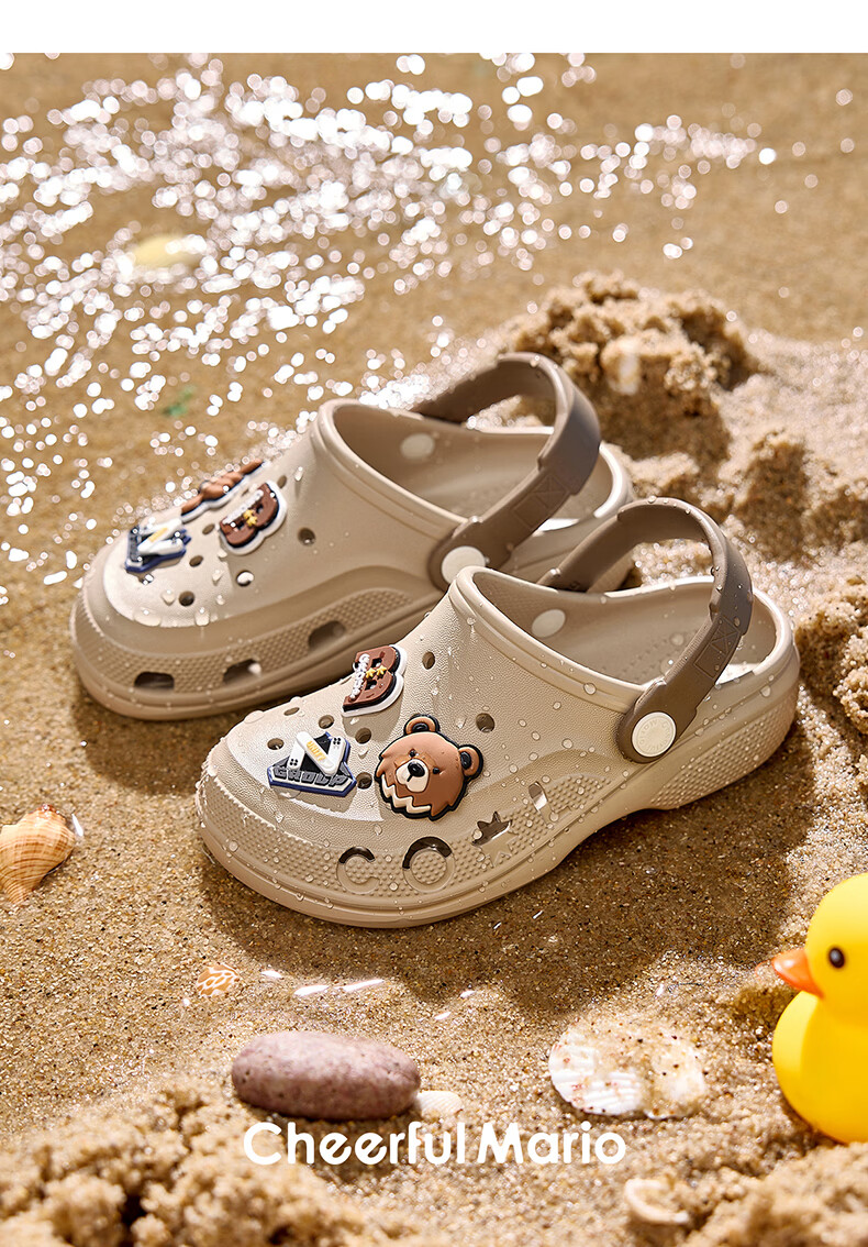 Cheerful Mario 2026 New Summer Kids Breathable Soft Sole Clog Boys Home Soft Sole Bathing Beach Sandals 20