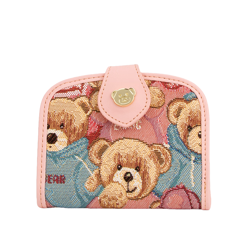 Xiaoxiongyilian Women's Wallet, New Cute Fabric Design, Multifunctional Card Holder, Mini Compact Exquisite Short Coin Purse, Christmas Gift