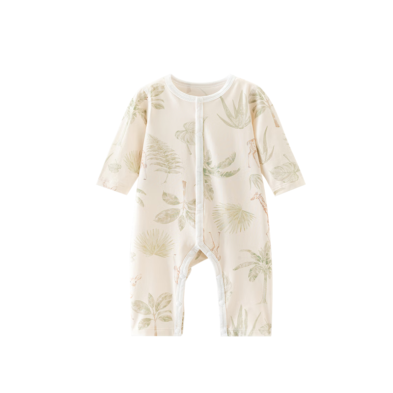 Happy Little Bear Baby Romper Summer Lightweight Breathable Long Sleeve Air Conditioning Suit Antibacterial Mite-Resistant Homewear