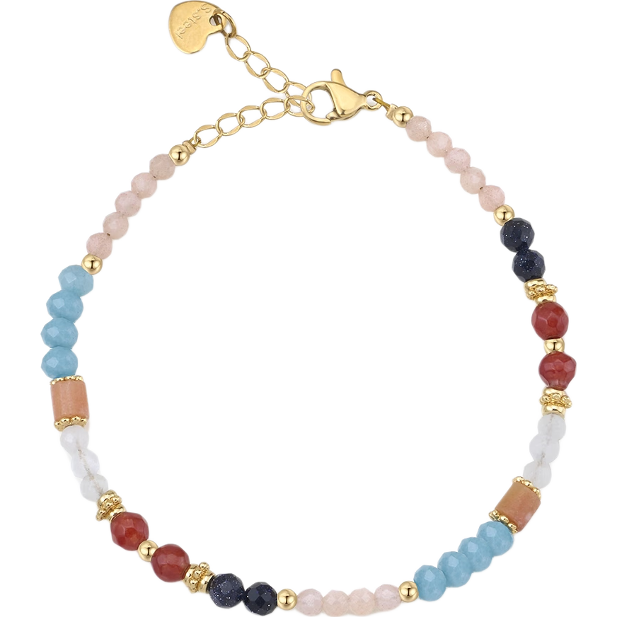 AJIDOU Bracelet, New Year Gift for Women, Fashionable And Simple Sunstone Agate Bracelet, Gift for Girlfriend Or Best Friend, Colorful