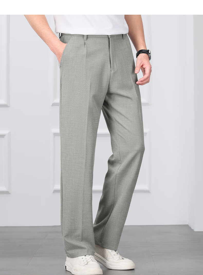 Shanshan Natural Linen 10A Antibacterial Men's Business Formal Lyocell Straight Casual Pants Spring Summer New Model 29