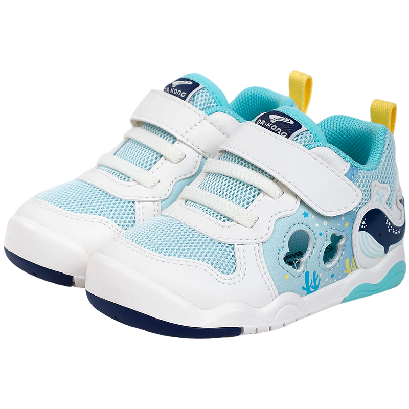 DR·KONG Spring Summer Kids Breathable Cartoon Pet Toddler Sandals Blue/Beige Size 20