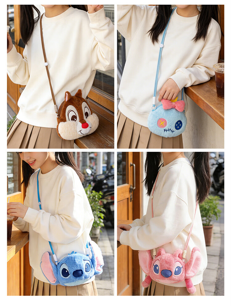 Disney Cute 3D Angel Plush Crossbody Bag for Women Girls Birthday Gift 21