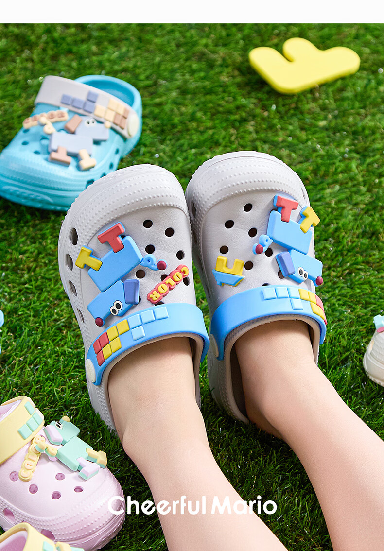 Cheerful Mario Baby Slippers Summer New Children's Home Breathable Bath Toddler Boys Girls Closed-Toe Beach Clogs 20