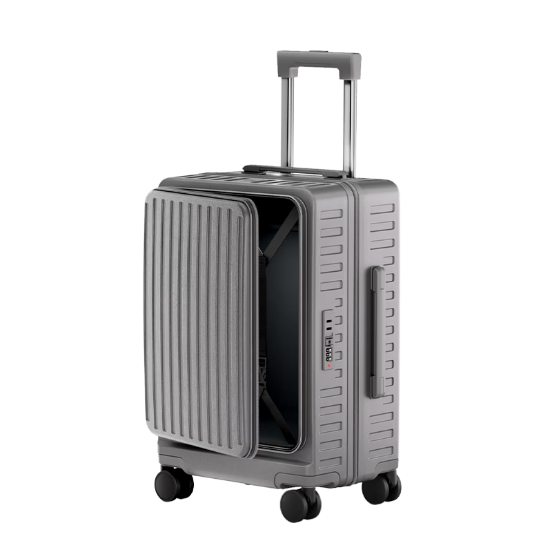 HLA Side-Opening Large Capacity Multifunctional Trolley Suitcase Business Travel Checked Luggage Gray 26 Inch
