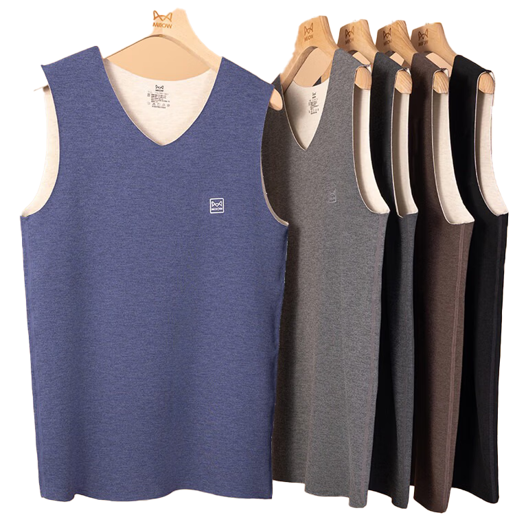 Miiow [Goose Down Tencel] 2026 New Thermal Underwear Men's German Velvet Heating Seamless Vest Autumn Winter Top
