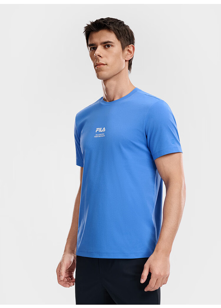 FILA Official Men's Knitted Short Sleeve Shirt 2026 Summer Fitness Sports Basic Moisture-Wicking Quick-Dry T-Shirt 48