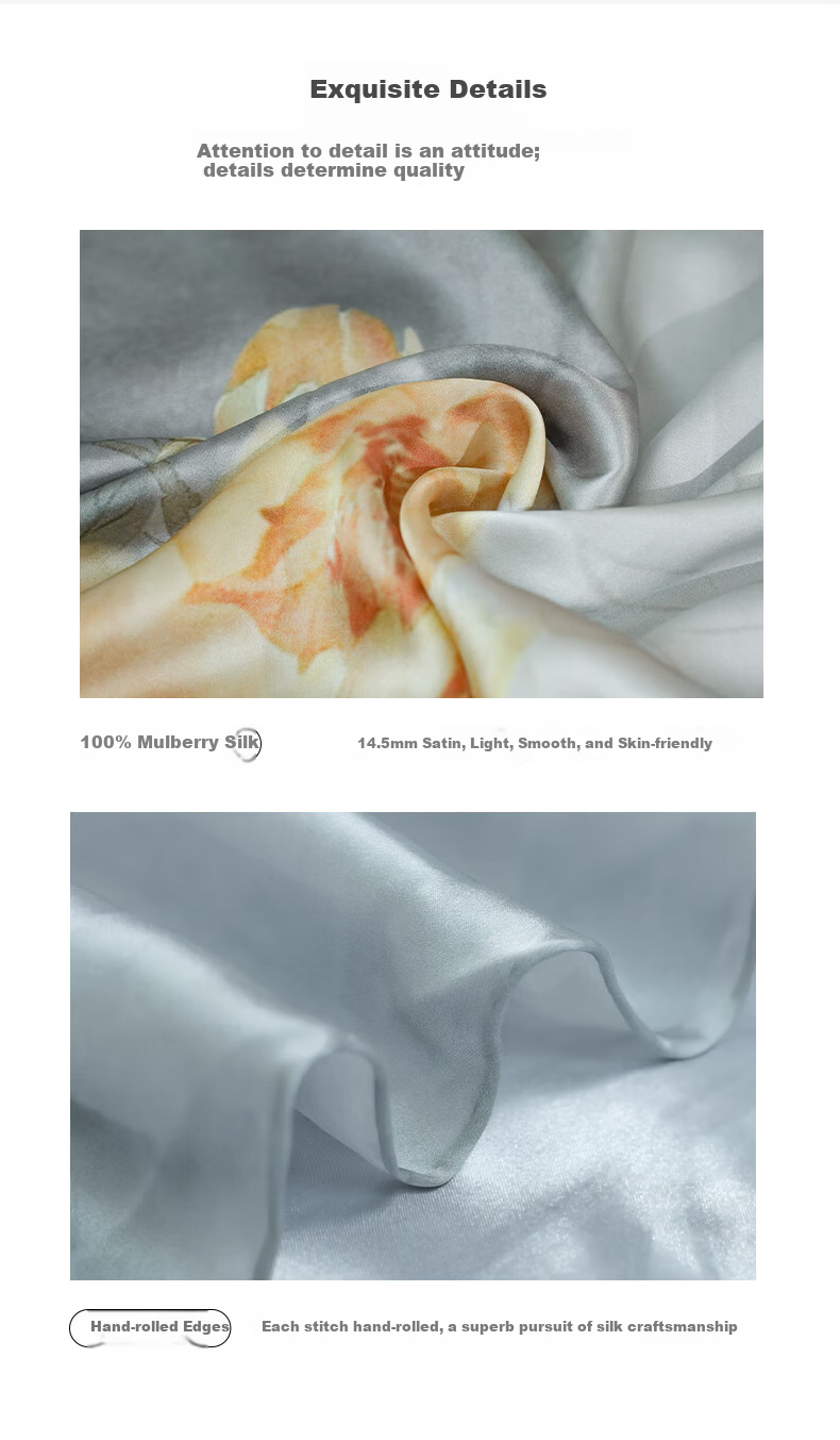 Embroiderer Silk Mulberry Silk Scarf Gift Box High-End Women's Shawl Long Scarf Gift for Elders Mom Women's Day 7