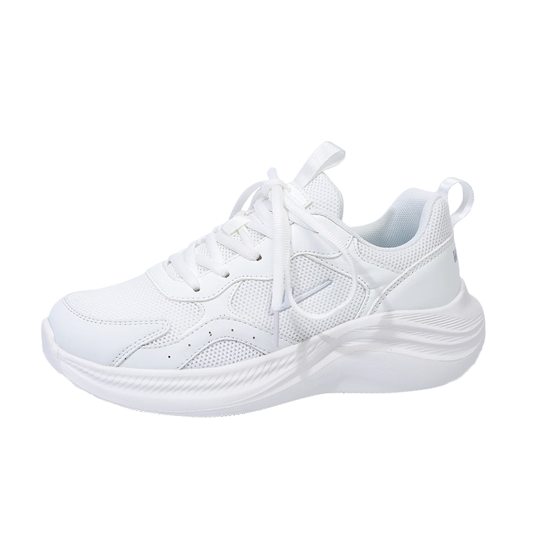 Warrior Sports Shoes Unisex Couple Sneakers Spring Autumn Mesh Breathable Comfortable Casual Dad Shoes White Size 38