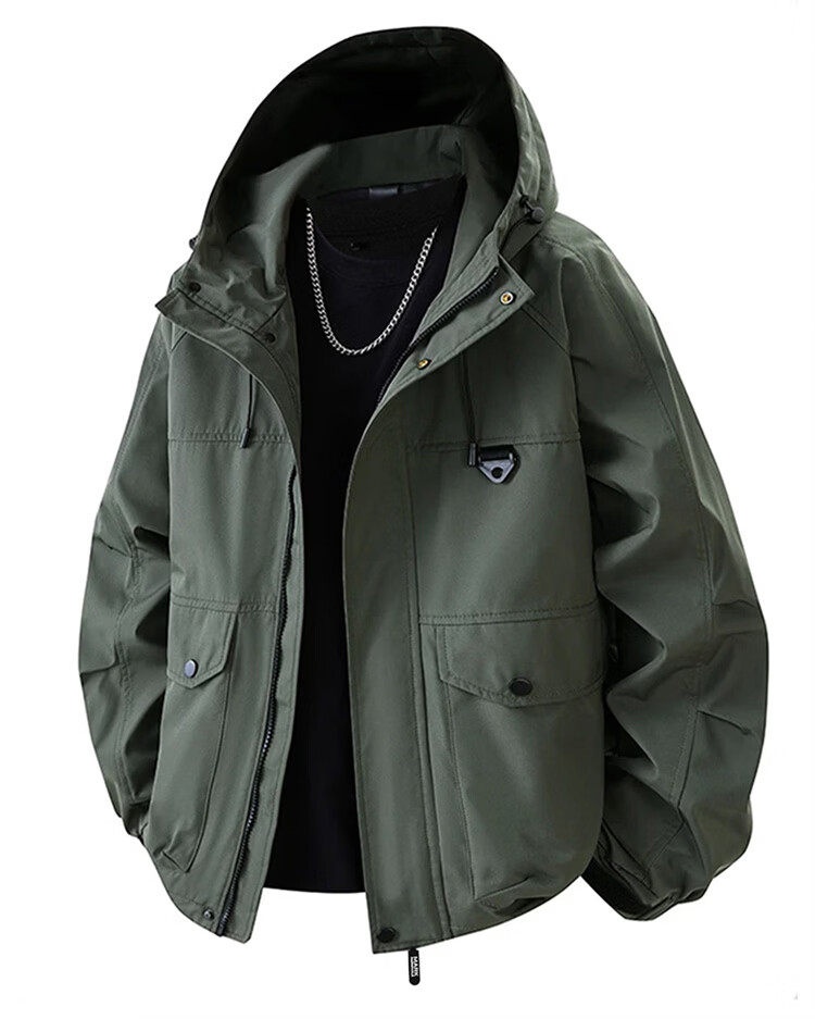 MARK FAIRWHALE Men's Spring and Autumn Military Green Workwear Jacket Loose Casual Shirt L 1