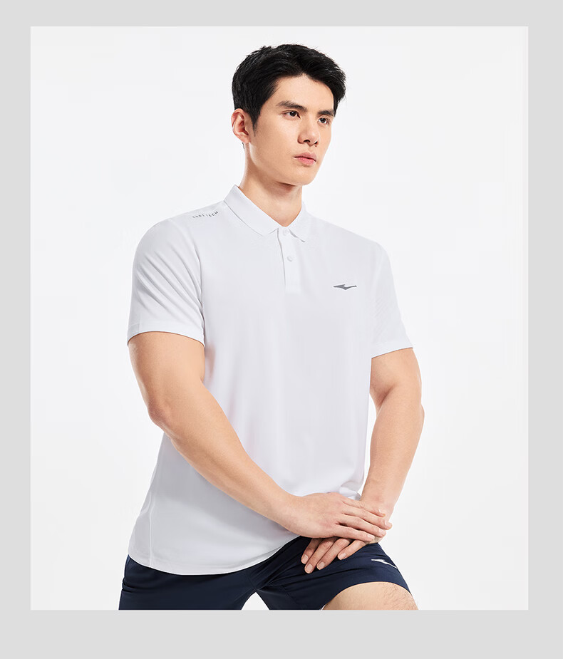 ERKE [Yu Shitong Same Style] Men's Summer Short Sleeve Sports Polo Shirt Ice Cooling Moisture-Wicking Quick-Dry T-Shirt 18