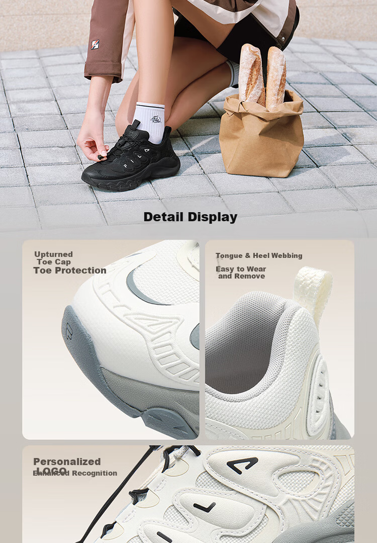 FILA Official Women's Mushroom Dad Sneakers 2026 Spring Casual Sports Shoes 12