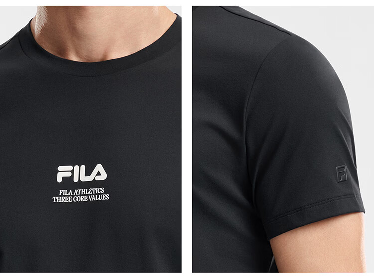 FILA Official Men's Knitted Short Sleeve Shirt 2026 Summer Fitness Sports Basic Moisture-Wicking Quick-Dry T-Shirt 40